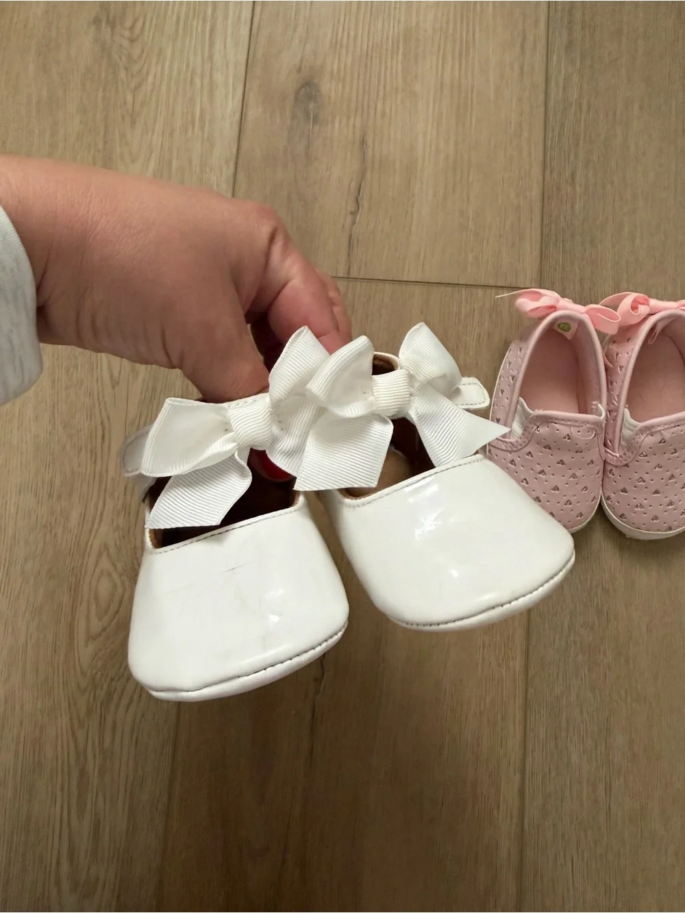 Kids Pink & White Ballet-Style Shoes with Bows